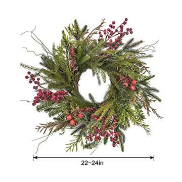 RED DECO Christmas Door Wreath for Holiday Decor