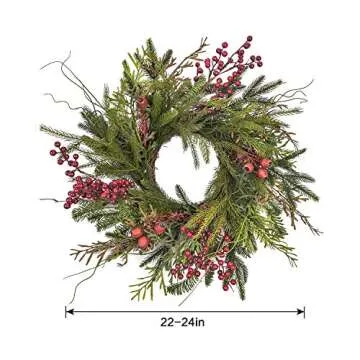 RED DECO Christmas Door Wreath for Holiday Decor