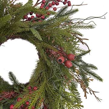 RED DECO Christmas Door Wreath for Holiday Decor