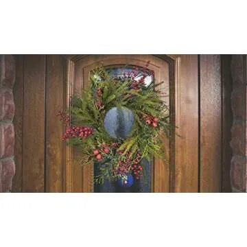 RED DECO Christmas Door Wreath for Holiday Decor
