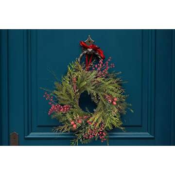RED DECO Christmas Door Wreath for Holiday Decor