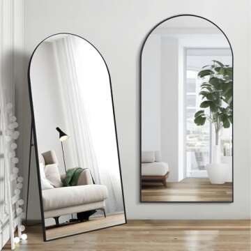 Full Length Mirrors 71"x32" Arched Full Body Mirror Gold Arch Mirror Arched Floor Mirror Bathroom Va...