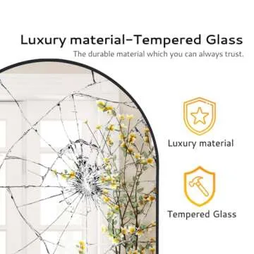 Full Length Mirrors 71"x32" Arched Full Body Mirror Gold Arch Mirror Arched Floor Mirror Bathroom Vanity Mirror Brushed Metal Frame Anti-Rust Tempered Glass for Bedroom Entryway Living/Dressing Room