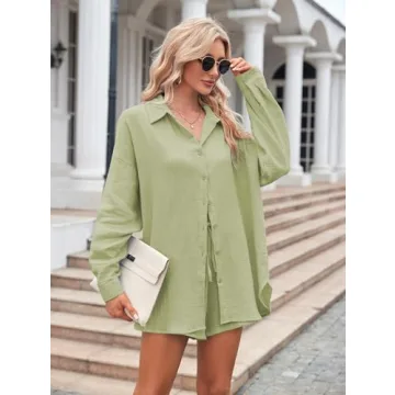 Meenew Women's 2-Piece Cotton Beach Sweatsuit Set