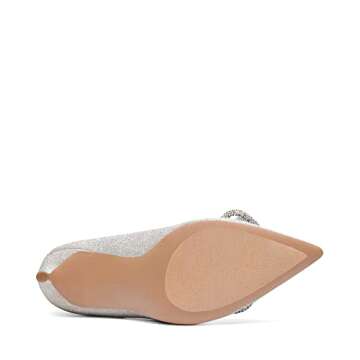 DREAM PAIRS Women's High Heels for Women Classic Pointed Closed Toe Pumps Sexy Sparkly Rhinestone Stiletto Heels Elegant Versatile Wedding Bridal Party Dress Shoes SDPU2207W Silver Size 9.5 M US