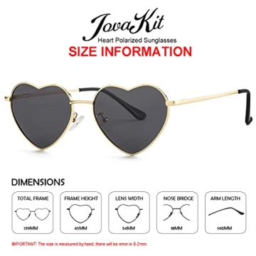 Stylish JOVAKIT Heart-Shaped Polarized Sunglasses for Women