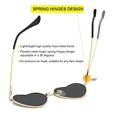 Stylish JOVAKIT Heart-Shaped Polarized Sunglasses for Women