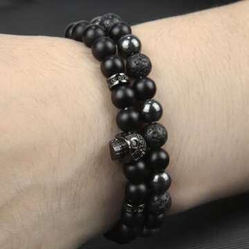 Black Obsidian Triple Protection Bracelet for Gifts