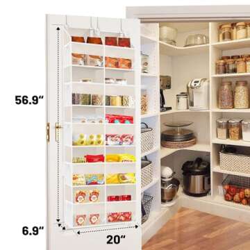 Over the Door Organizer 5 Tiers,Extra Large Behind Door Storage of 10 Compartments,50 lbs Weight Cap...