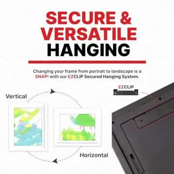 Dynamic Frames Li'l Davinci Front-Open Art Frame Set -12x18, 9x12, and 8.5x11; Stores 50 Creations Per Frame; Changeable Kids Art Frames EZ-Hang Hardware Included; White