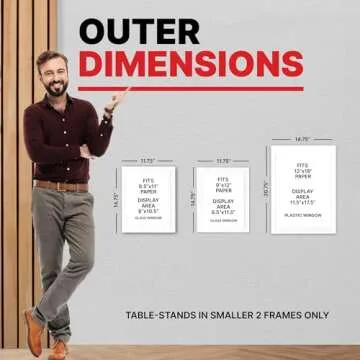 Dynamic Frames Li'l Davinci Front-Open Art Frame Set -12x18, 9x12, and 8.5x11; Stores 50 Creations Per Frame; Changeable Kids Art Frames EZ-Hang Hardware Included; White