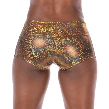 Women's Holographic Booty Shorts - Sparkle & Comfort