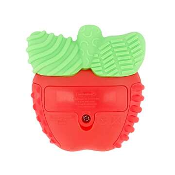 Infantino Lil' Nibblers Vibrating Apple Teether – Sensory Exploration and Teething Relief with Soo...