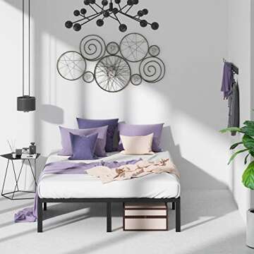 ZINUS Yelena 14 Inch Metal Platform Bed Frame, Steel Slat Support, No Box Spring Needed, Easy Assembly, Queen