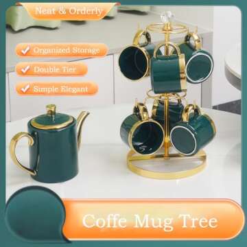 Elegant LWXPAIYY Coffee Mug Tree Holder for Counter
