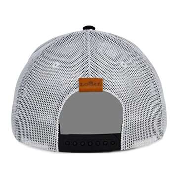 Local Crowns Florida Leather USA Flag Fill Patch Black White Trucker Cap