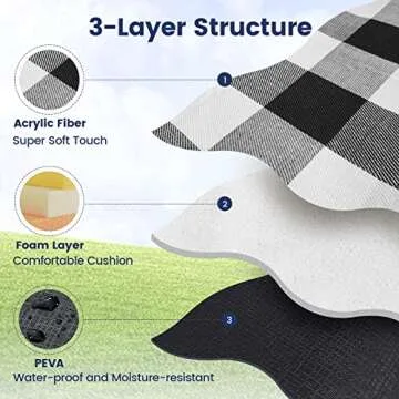 Sapsisel 80"x80" Waterproof Picnic Blanket for 6-8