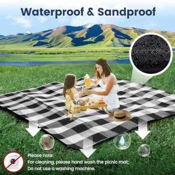 Sapsisel 80"x80" Waterproof Picnic Blanket for 6-8