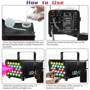 Fog Machine 24 LED Lights - Perfect for Parties and Events