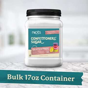 Roots Circle Confectioners Sugar | Non GMO & Gluten-Free Powdered Sugar | Vegan & Kosher for Passover | Great for Glazes, Fudge, Icing and Dusting | 1 Pack - 17.63oz