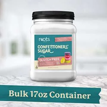 Roots Circle Confectioners Sugar | Non GMO & Gluten-Free Powdered Sugar | Vegan & Kosher for Passover | Great for Glazes, Fudge, Icing and Dusting | 1 Pack - 17.63oz