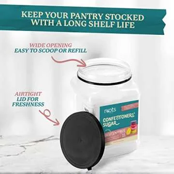 Roots Circle Confectioners Sugar | Non GMO & Gluten-Free Powdered Sugar | Vegan & Kosher for Passover | Great for Glazes, Fudge, Icing and Dusting | 1 Pack - 17.63oz