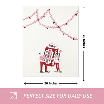 Folkulture Kitchen Towel with Hanging Loop, Set of 3-100% Cotton Dish Towels for Romantic Gifts, Boho Tea Towels or Hand Towels, Absorbent Dishcloths, 20 x 26 (Perfect Match)