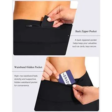 G Gradual Women's Pleated Tennis Skirts with 4 Pockets Athletic Golf Skorts Skirts for Women Layered Skirts for Workout Running (Black, XX-Small)