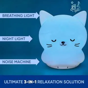 Mindfulness 'Breathing Kitty' | 4-7-8 Guided Visual Meditation Breathing Light | 3 in 1 Device with ...
