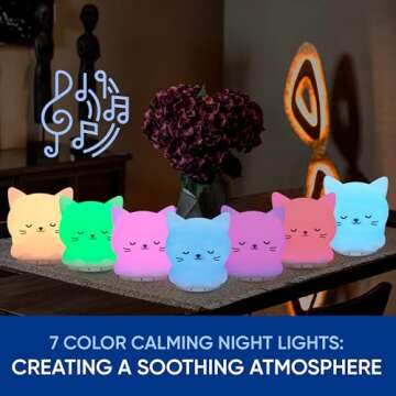 Mindfulness 'Breathing Kitty' | 4-7-8 Guided Visual Meditation Breathing Light | 3 in 1 Device with Night Light & Noise Machine for ADHD Anxiety Stress Relief Sleep - Gift for Kids Adult Women Men