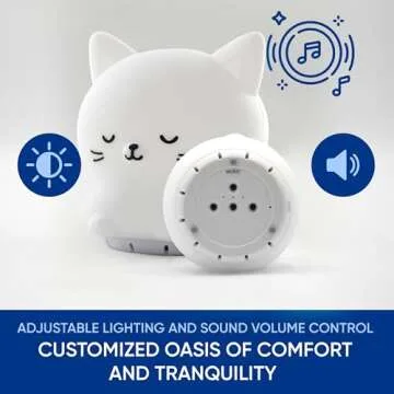 Mindfulness 'Breathing Kitty' | 4-7-8 Guided Visual Meditation Breathing Light | 3 in 1 Device with Night Light & Noise Machine for ADHD Anxiety Stress Relief Sleep - Gift for Kids Adult Women Men