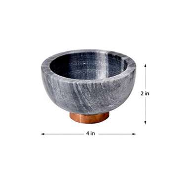Serene Spaces Living Black Marble Bowl with Copper Ring