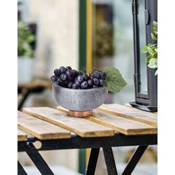 Serene Spaces Living Black Marble Bowl with Copper Ring