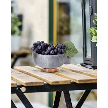 Serene Spaces Living Black Marble Bowl with Copper Ring