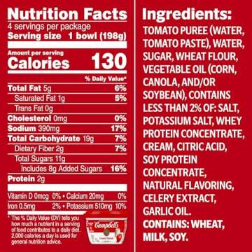 Campbell's Creamy Tomato Soup, 7 Oz Bowls - Pack of 4