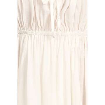 Anna-Kaci Womens Boho Long Sleeve Off Shoulder Renaissance Peasant Dress, Off-White, Medium