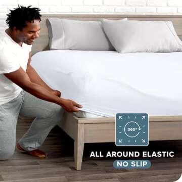 Bare Home Fitted Bottom Sheet Queen Size - Premium 1800 Microfiber - Ultra-Soft Hotel Luxury - Deep Pocket - Durable and Long Lasting - Queen Fitted Sheet (Queen, White)