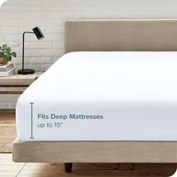 Bare Home Fitted Bottom Sheet Queen Size - Premium 1800 Microfiber - Ultra-Soft Hotel Luxury - Deep Pocket - Durable and Long Lasting - Queen Fitted Sheet (Queen, White)