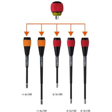 VESSEL BALL GRIP Ratchet Screwdriver with Magnetic Tip