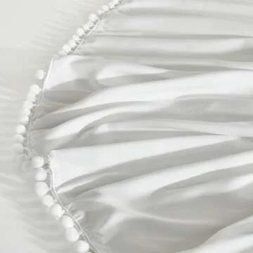 Stylish TILLYOU Crib Skirt with Pompoms for Nurseries