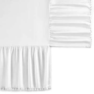 Stylish TILLYOU Crib Skirt with Pompoms for Nurseries