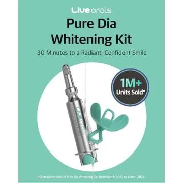 Live Orals Pure Dia Teeth Whitening Gel - Safe at-Home Kit, Hydrogen Peroxide, Mouthpiece. Dentist F...