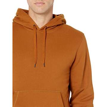 Stylish Amazon Essentials Men's Hoodie in Rust Orange