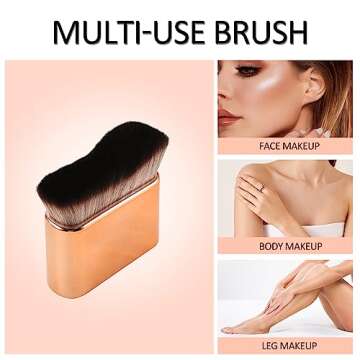 Orybot Self Tan Brush-Kabuki Brush for Body,Sunscreen Tanning Brush,Blusher,Shadow,Powder,Bronzer and Foundation Self Tanner Brush,Makeup Brushes for Face and Body(Rose Gold)