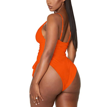 Ruched High Cut One Piece Swimsuit for Women