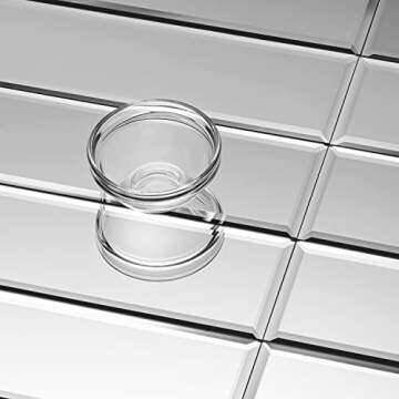 3x10 Mirror Backsplash Tiles Glass Beveled Subway Tiles for Kitchen or Bathroom Wall (55 Pcs, 12 Sq....