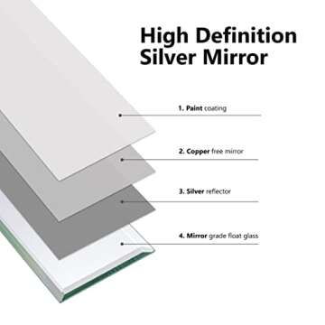 3x10 Mirror Backsplash Tiles Glass Beveled Subway Tiles for Kitchen or Bathroom Wall (55 Pcs, 12 Sq.ft)