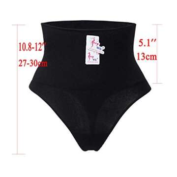 SEXYWG Women Waist Cincher Girdle Tummy Control Thong Panty Slimmer Body Shaper Black