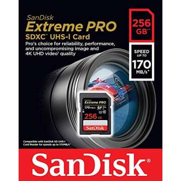 SanDisk 256GB SDXC Extreme Pro Memory Card Works with Sony Alpha a7 III Mirrorless Camera 4K V30 (SDSDXXY-256G-GN4IN) Plus (1) Everything But Stromboli (TM) 3.0 SD/Micro Card Reader