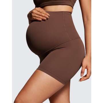 Soft Maternity Biker Shorts for Pregnancy Yoga & Lounge
